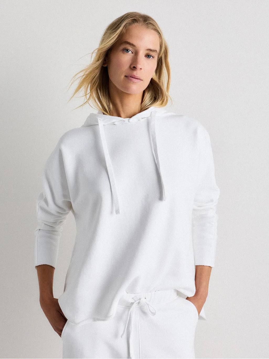 Quince Organic French Terry Hoodie 100% Organic Cotton Classic White M